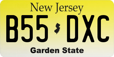 NJ license plate B55DXC