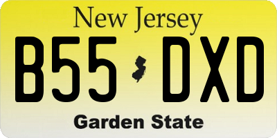 NJ license plate B55DXD