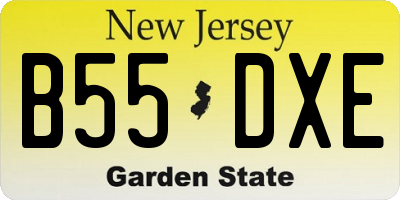 NJ license plate B55DXE