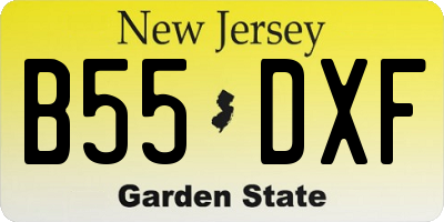 NJ license plate B55DXF