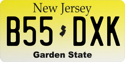 NJ license plate B55DXK