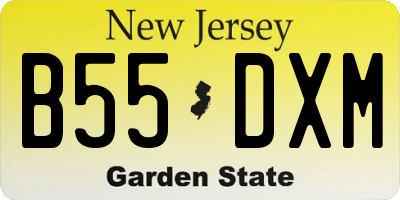 NJ license plate B55DXM