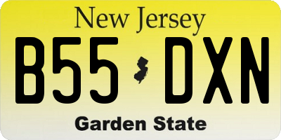 NJ license plate B55DXN