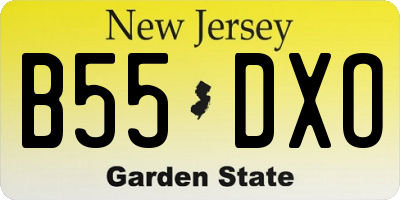NJ license plate B55DXO