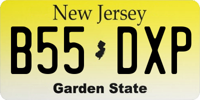 NJ license plate B55DXP