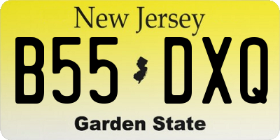 NJ license plate B55DXQ