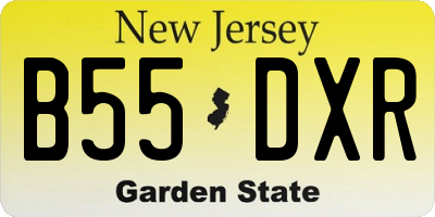 NJ license plate B55DXR