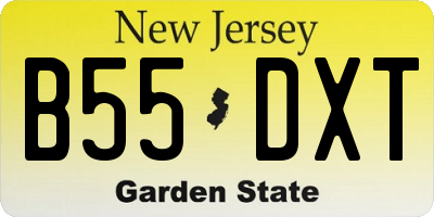 NJ license plate B55DXT