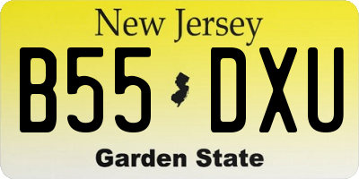 NJ license plate B55DXU