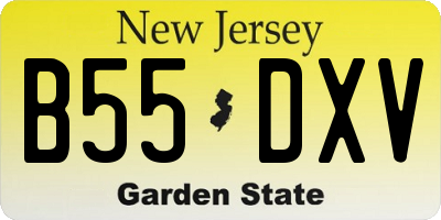 NJ license plate B55DXV