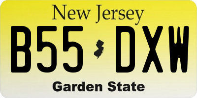 NJ license plate B55DXW