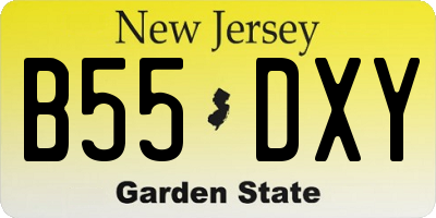 NJ license plate B55DXY