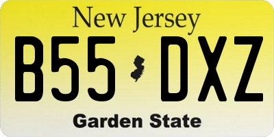 NJ license plate B55DXZ