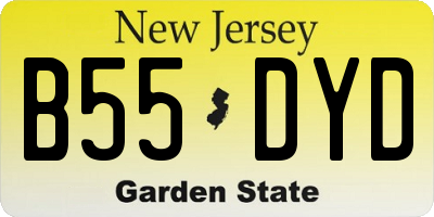 NJ license plate B55DYD