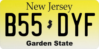 NJ license plate B55DYF