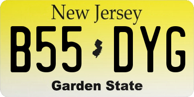 NJ license plate B55DYG
