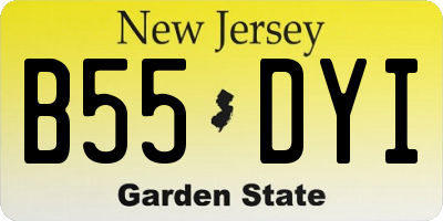 NJ license plate B55DYI