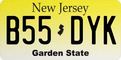 NJ license plate B55DYK