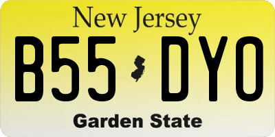 NJ license plate B55DYO