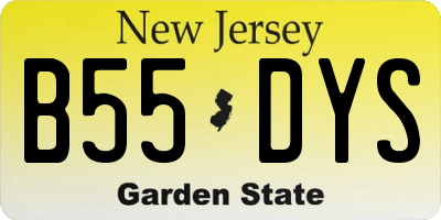NJ license plate B55DYS