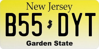 NJ license plate B55DYT