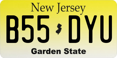 NJ license plate B55DYU