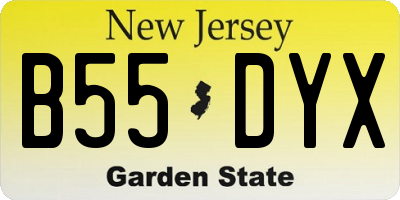 NJ license plate B55DYX