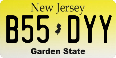 NJ license plate B55DYY