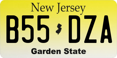 NJ license plate B55DZA