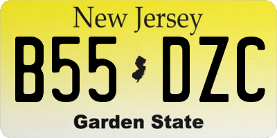 NJ license plate B55DZC