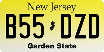 NJ license plate B55DZD