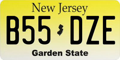 NJ license plate B55DZE