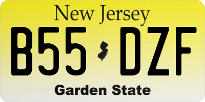 NJ license plate B55DZF