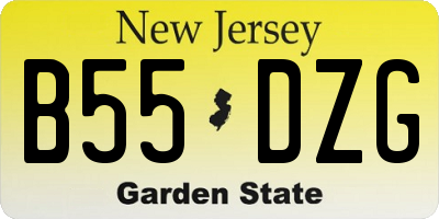 NJ license plate B55DZG