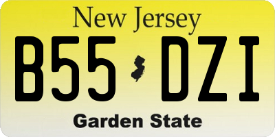NJ license plate B55DZI