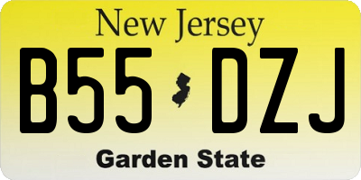 NJ license plate B55DZJ