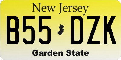 NJ license plate B55DZK