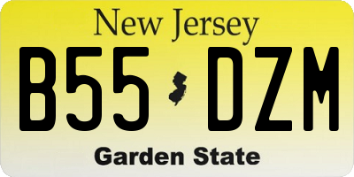 NJ license plate B55DZM