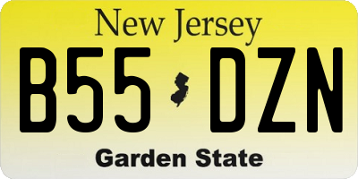 NJ license plate B55DZN