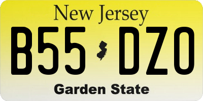 NJ license plate B55DZO