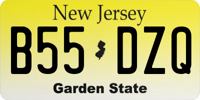 NJ license plate B55DZQ