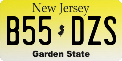 NJ license plate B55DZS