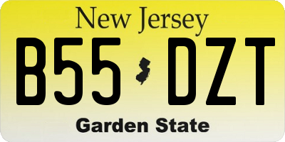 NJ license plate B55DZT