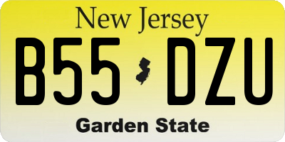 NJ license plate B55DZU