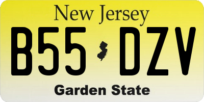 NJ license plate B55DZV