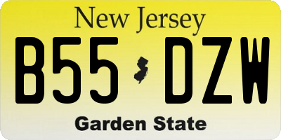 NJ license plate B55DZW