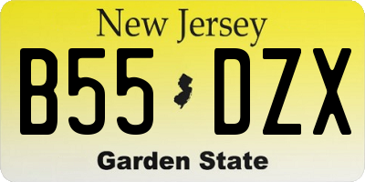 NJ license plate B55DZX