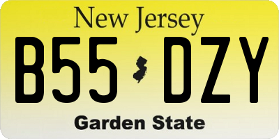 NJ license plate B55DZY