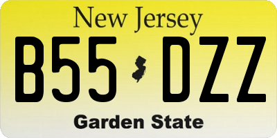 NJ license plate B55DZZ