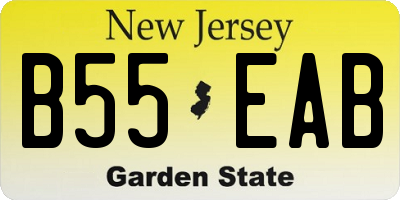 NJ license plate B55EAB